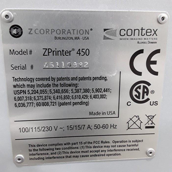 ZCorporation ZPrinter 450 3D Printer