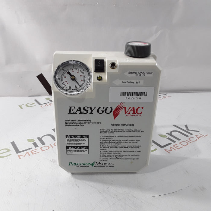 Precision Medical Easy Go Vac PM65 Aspirator