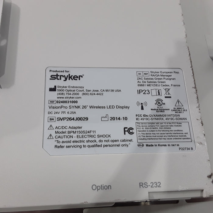 Stryker Medical 0240-031-000 VisionPro SYNK 26 Wireless LED Display