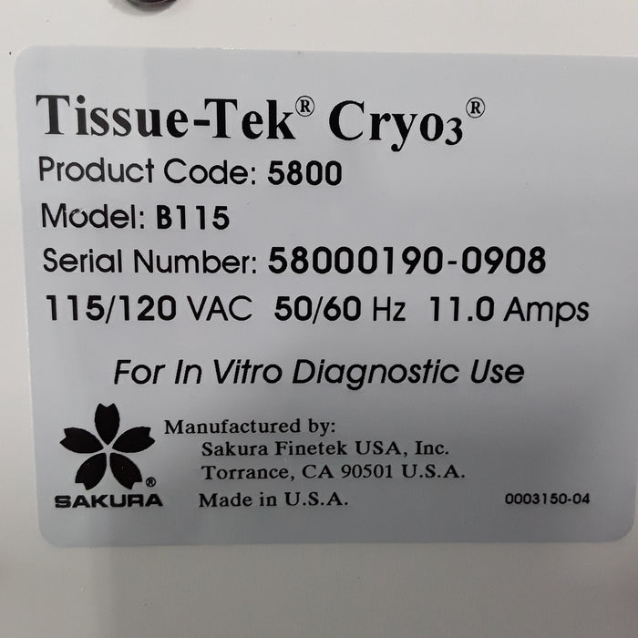 SAKURA Tissue-Tek Cryo3 Cryostat