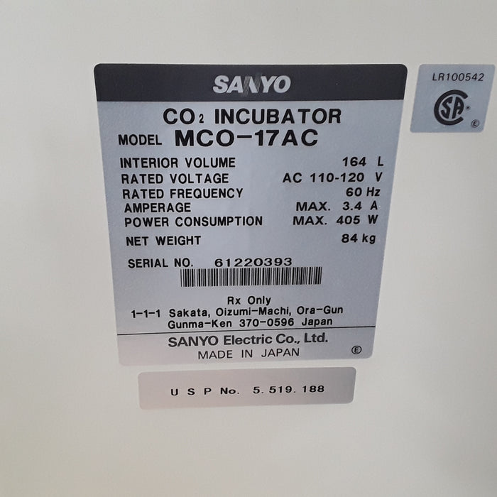 Sanyo MCO-17AC CO2 Incubator