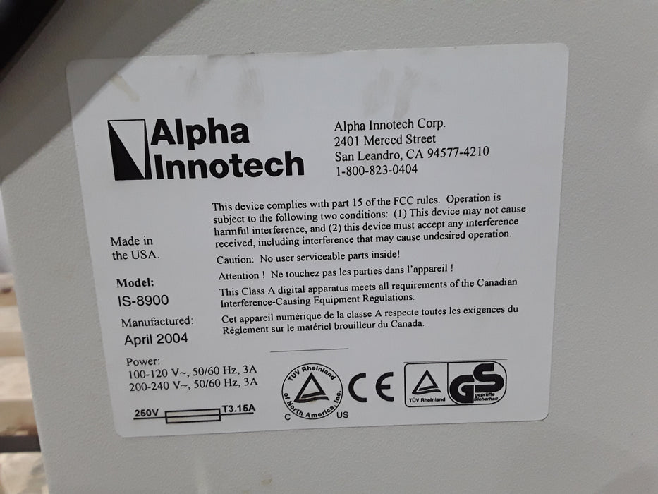 Alpha Innotech Corporation FluorChem Gel Imaging System