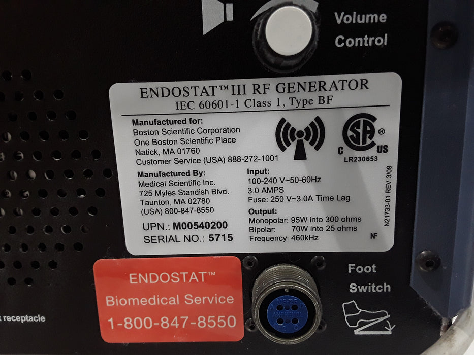 Boston Scientific Endostat III RF Generator