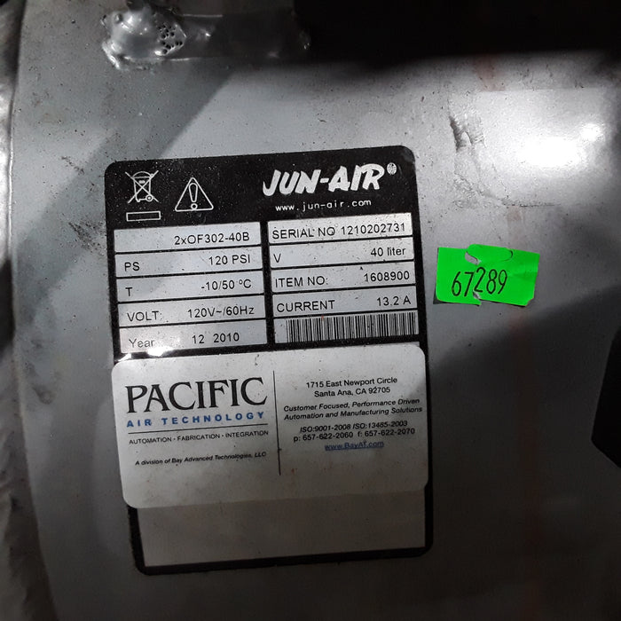 Jun-Air OF302-40B Oil Less Rocking Piston Air Compressor