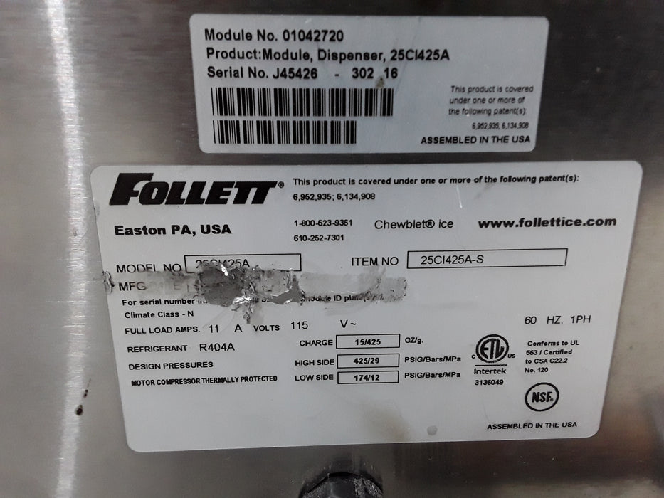 Follett Corp 25CI425A-S Countertop Ice/Water Dispenser