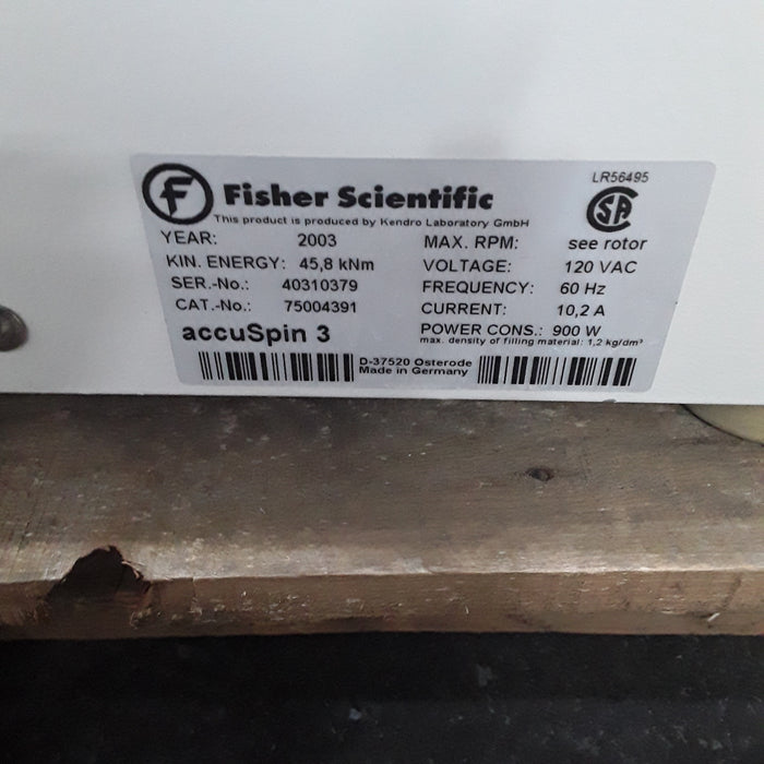 Fisher Scientific accuSpin3 Centrifuge
