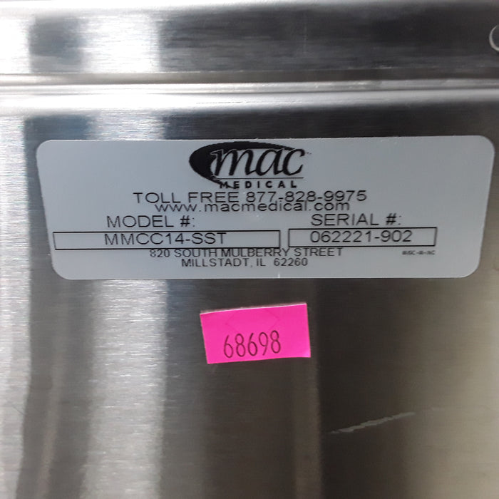 Mac Medical, Inc. MMCC14-SST Closed Stainless Steel Case Cart