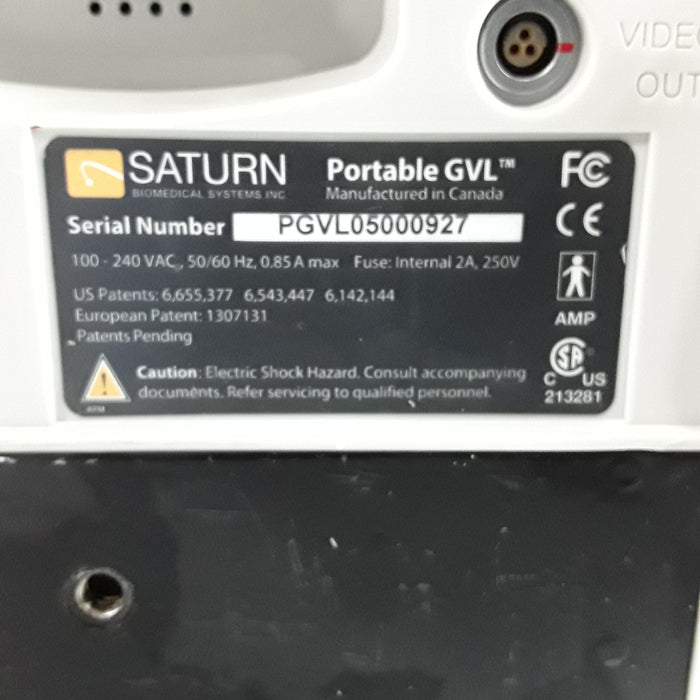 Saturn Biomedical Systems Inc Portable GVL Video Laryngoscope System