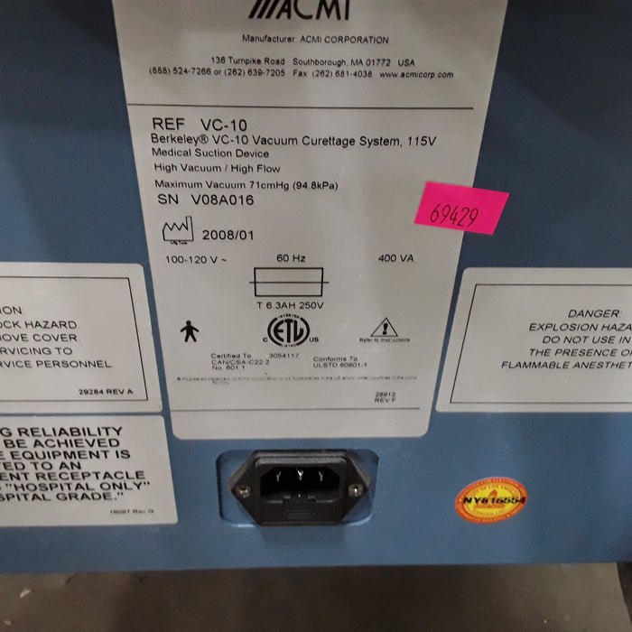 Gyrus Acmi, Inc. Berkeley VC-10 Vacuum Curettage System
