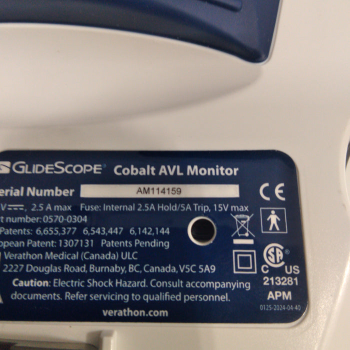 Verathon Medical, Inc Glidescope Cobalt AVL Video Laryngoscope