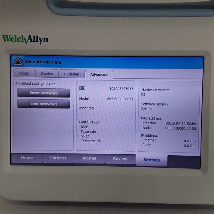 Welch Allyn Welch Allyn Connex 6500 - Nellcor SpO2, SureTemp Vital Signs Monitor