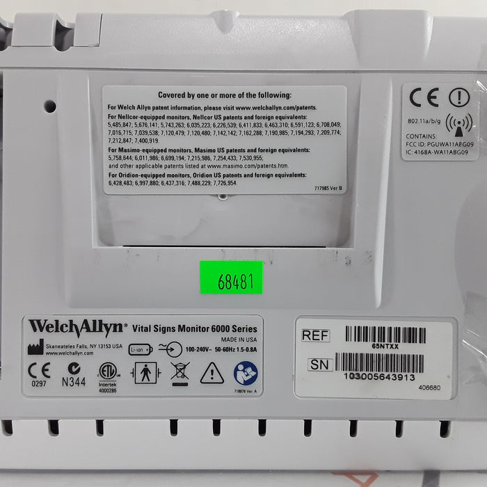 Welch Allyn Welch Allyn Connex 6500 - Nellcor SpO2, SureTemp Vital Signs Monitor