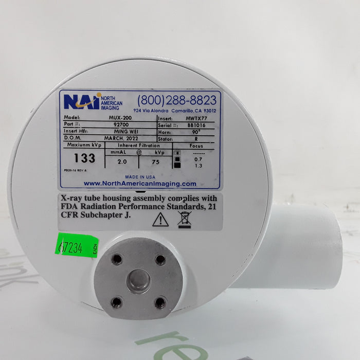 North American Imaging, Inc. (NAI) CA MUX-200 Insert Tube