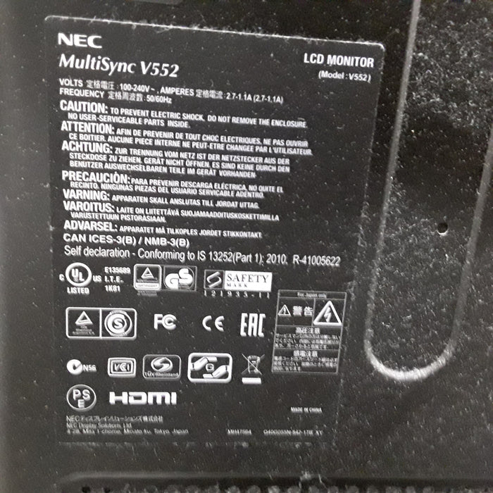 NEC Multisync V552 LED Monitor