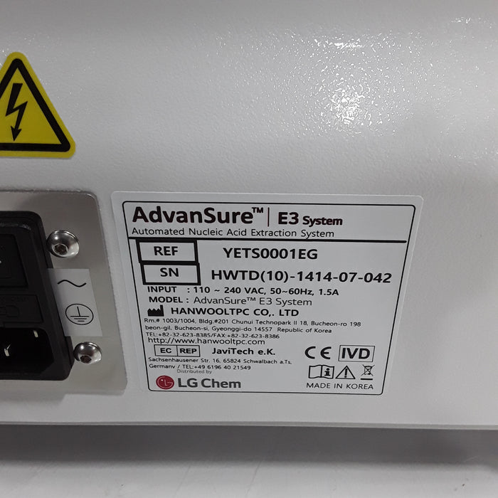 LG Chem AdvanSure E3 System Automated Nucleic Acid Extraction System