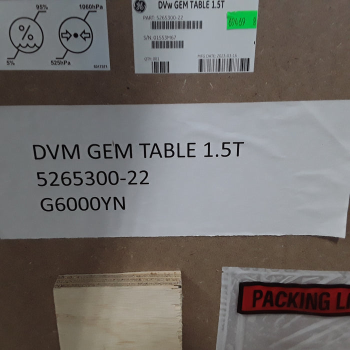 GE Healthcare DVM Gem 1.5T MRI Table