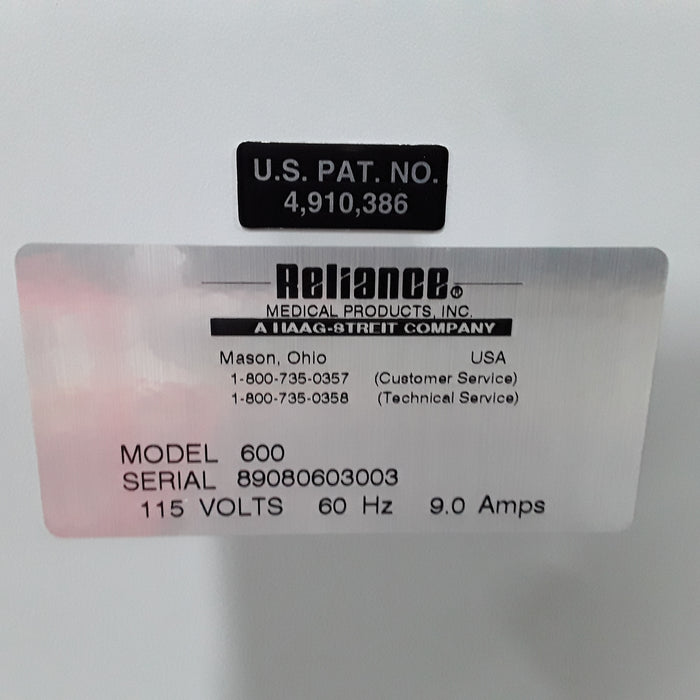 Reliance Medical Products, Inc. 600 Treatment Cabinet