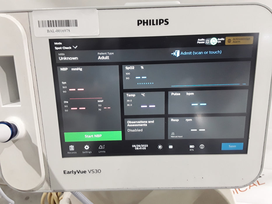 Philips EarlyVue VS30 Vital Signs Monitor