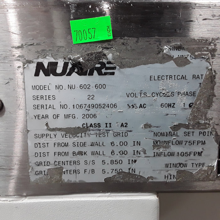 Nuaire LabGard Class II Type A2 Biohazard Safety Cabinet/Procedure Station