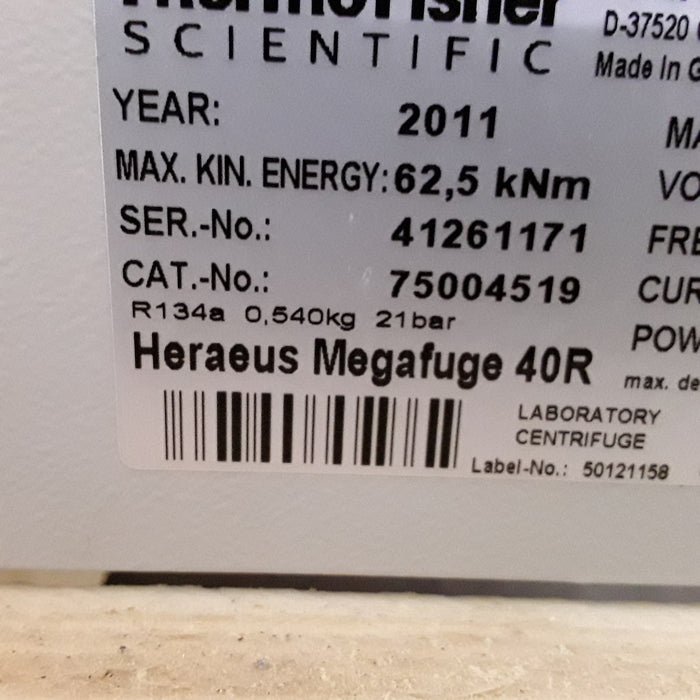 Thermo Scientific Megafuge 40R Refrigerated Laboratory Centrifuge