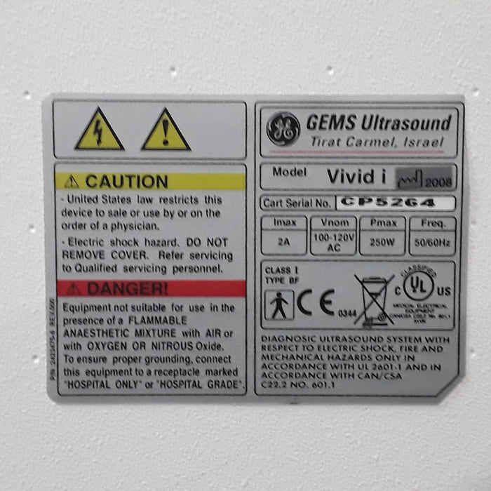 GE Healthcare Vivid i Ultrasound Cart