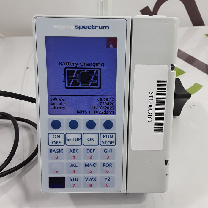 Baxter Healthcare Sigma Spectrum 6.05.14 w/ B/G Battery Infusion Pump