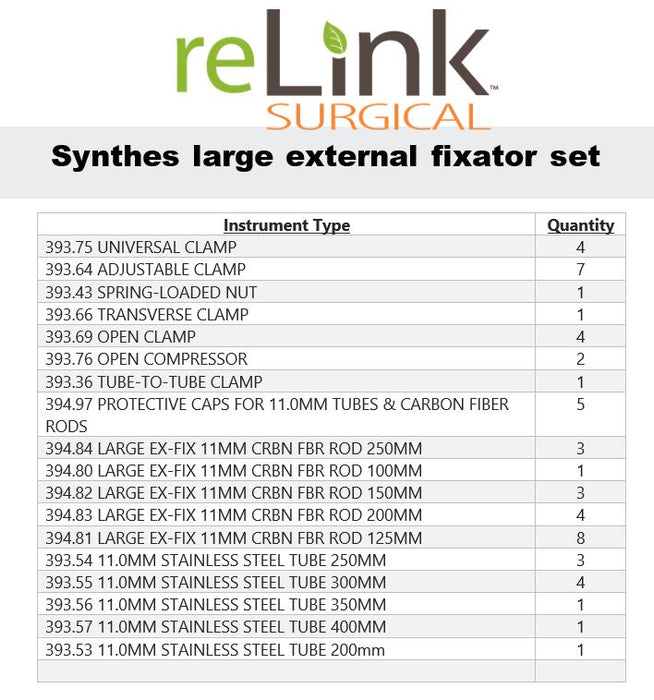 Synthes, Inc. Large External Fixator Set