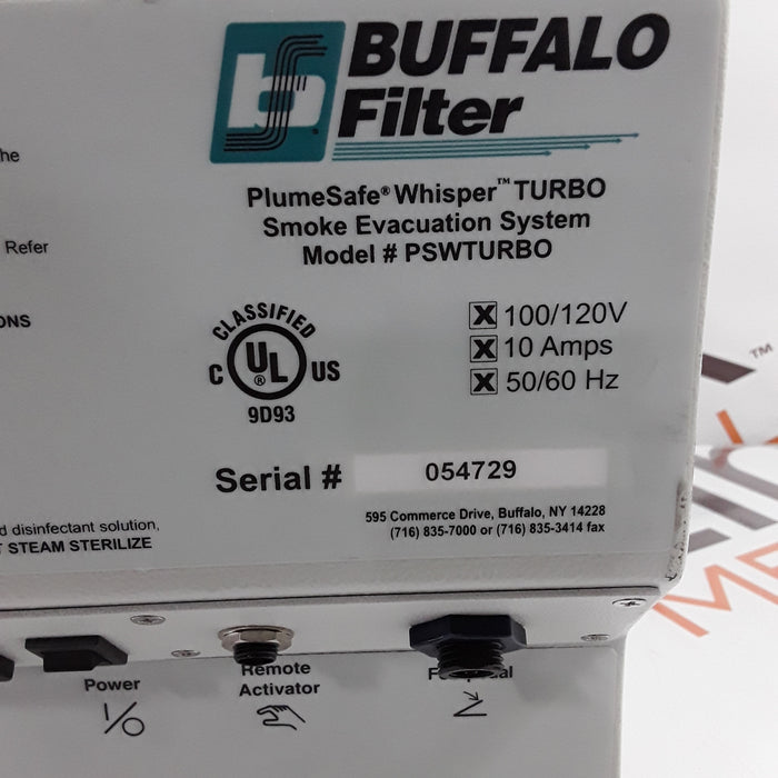 Buffalo Filter PlumeSafe Whisper Turbo Smoke Evacuation System