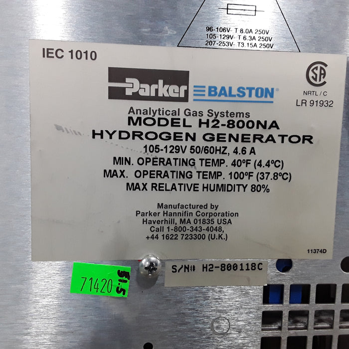 Parker Balston H2-800 Hydrogen Generator