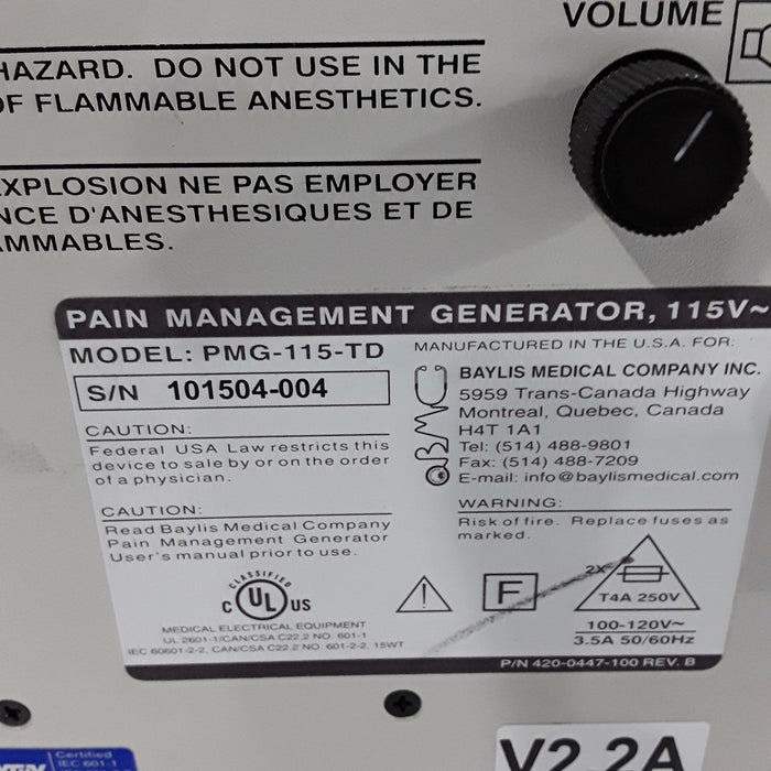 Baylis PMG-115-TD Pain Management Generator