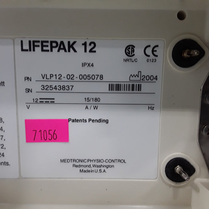 Physio-Control LifePak 12 3 Lead Defib