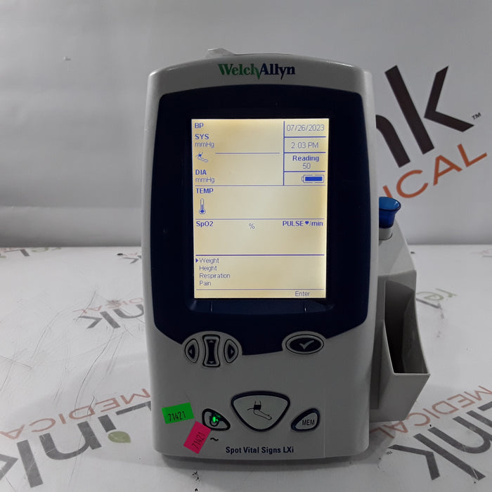 Welch Allyn Spot LXi - NIBP, SureTemp Plus, Nellcor SpO2 Vital Signs Monitor