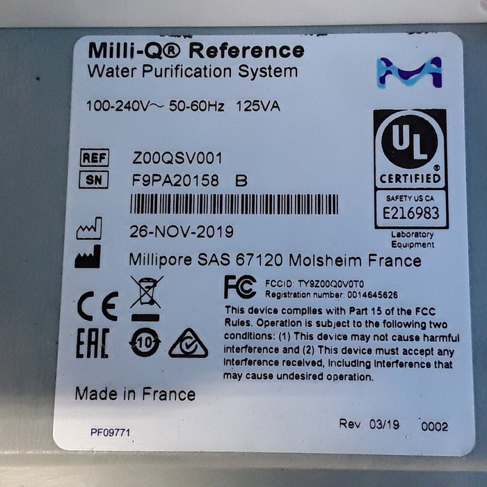 Millipore Z00QSV001 Milli-Q Reference