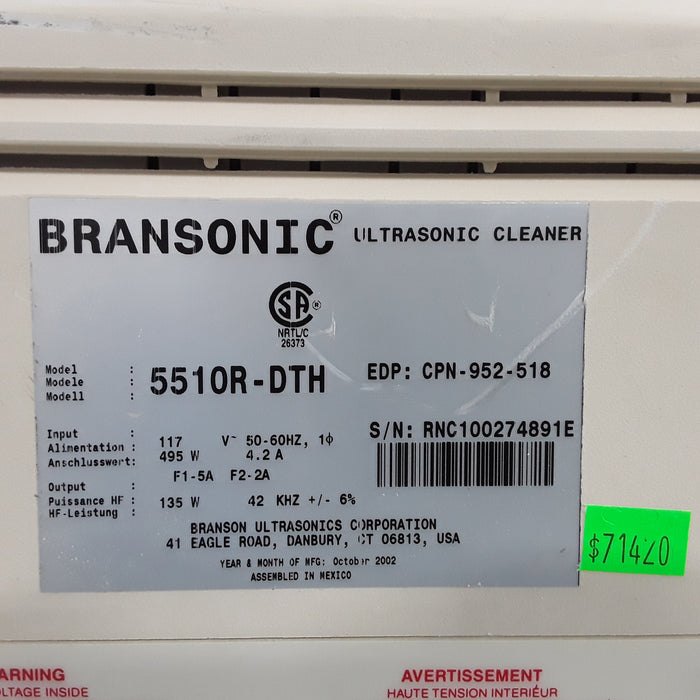 Branson Ultrasonics 5510 Ultrasonic Cleaner