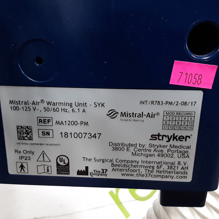 Stryker Medical Mistral-Air Forced Air Warming System