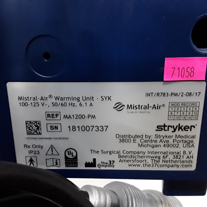 Stryker Medical Mistral-Air Forced Air Warming System