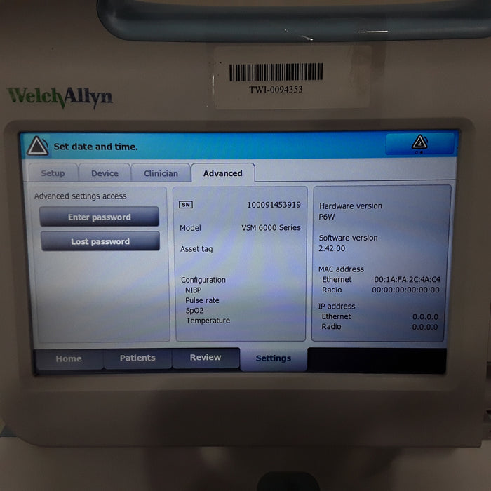 Welch Allyn Connex 6700 - Nellcor SpO2, SureTemp Vital Signs Monitor