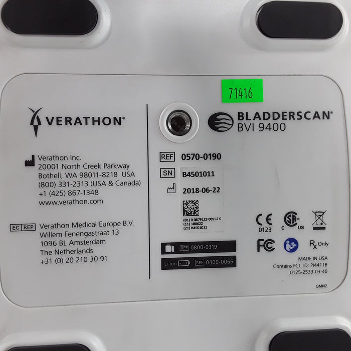 Verathon Medical, Inc BVI 9400 Bladderscan