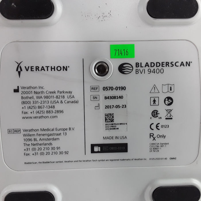 Verathon Medical, Inc BVI 9400 Bladderscan