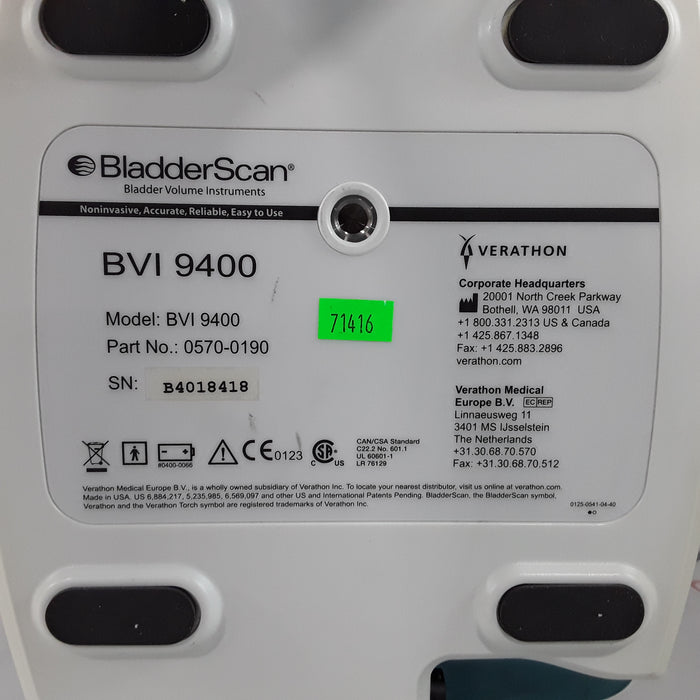 Verathon Medical, Inc BVI 9400 Bladderscan