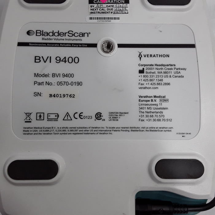 Verathon Medical, Inc BVI 9400 Bladderscan