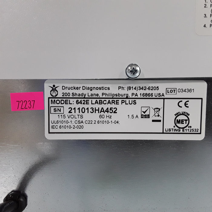 Drucker Diagnostics 642E Centrifuge