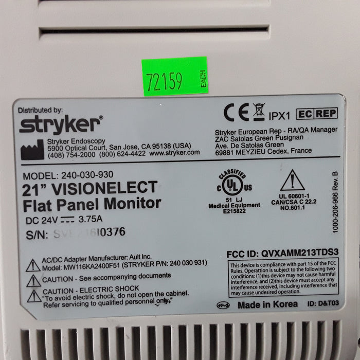 Stryker 21" VisionElect HD Monitor