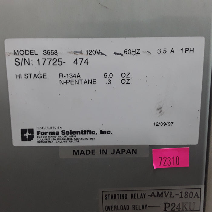 Forma Scientific Model 3658 Laboratory Refrigerator