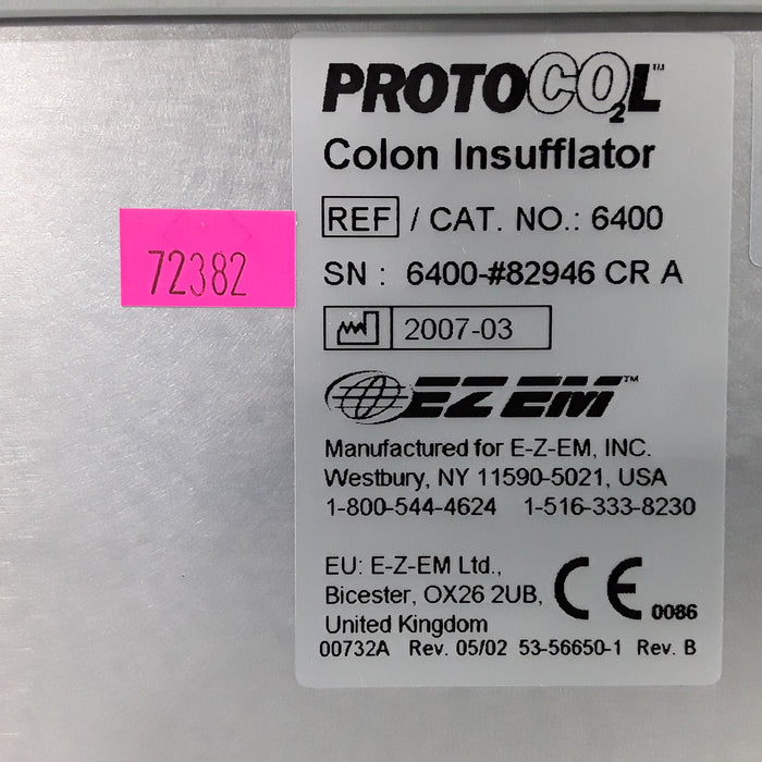 EZ EM Products Protocol 6400 Colon Insufflator