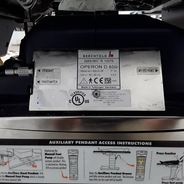 Berchtold Operon D 850 Surgical Table