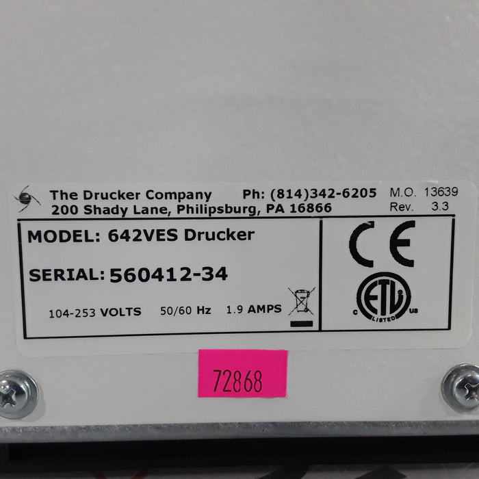 Drucker Diagnostics 642VES Drucker Centrifuge