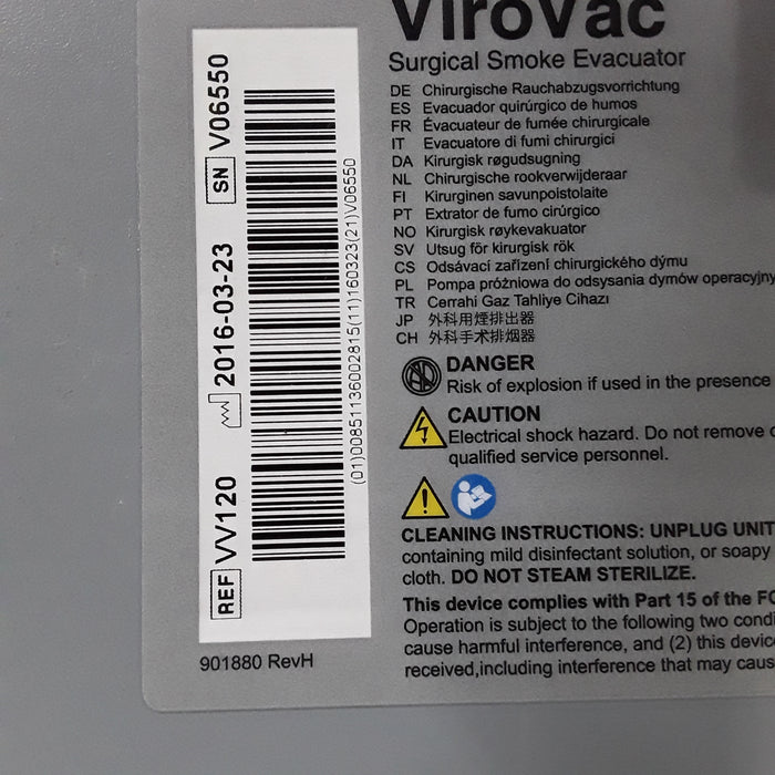 Buffalo Filter ViroVac Smoke Evacuation System