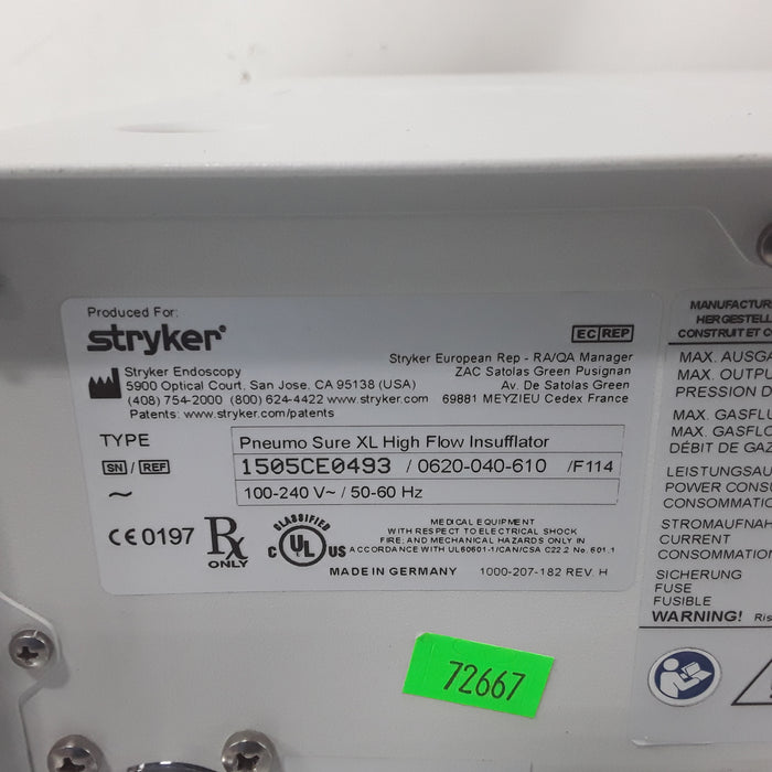 Stryker 620-040-610 Pneumo Sure XL High Flow Insufflator