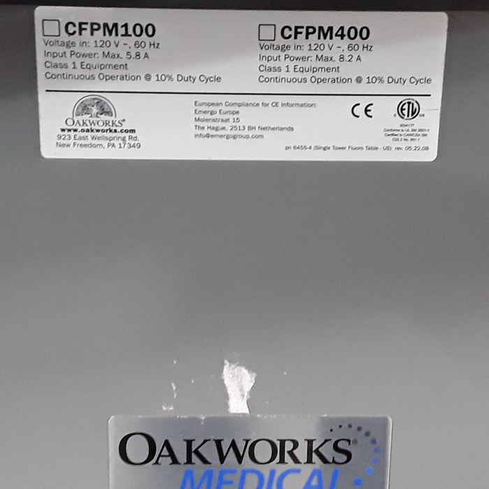 Oakworks CFPM400 Integrated Headrest Imaging-Pain Management Table